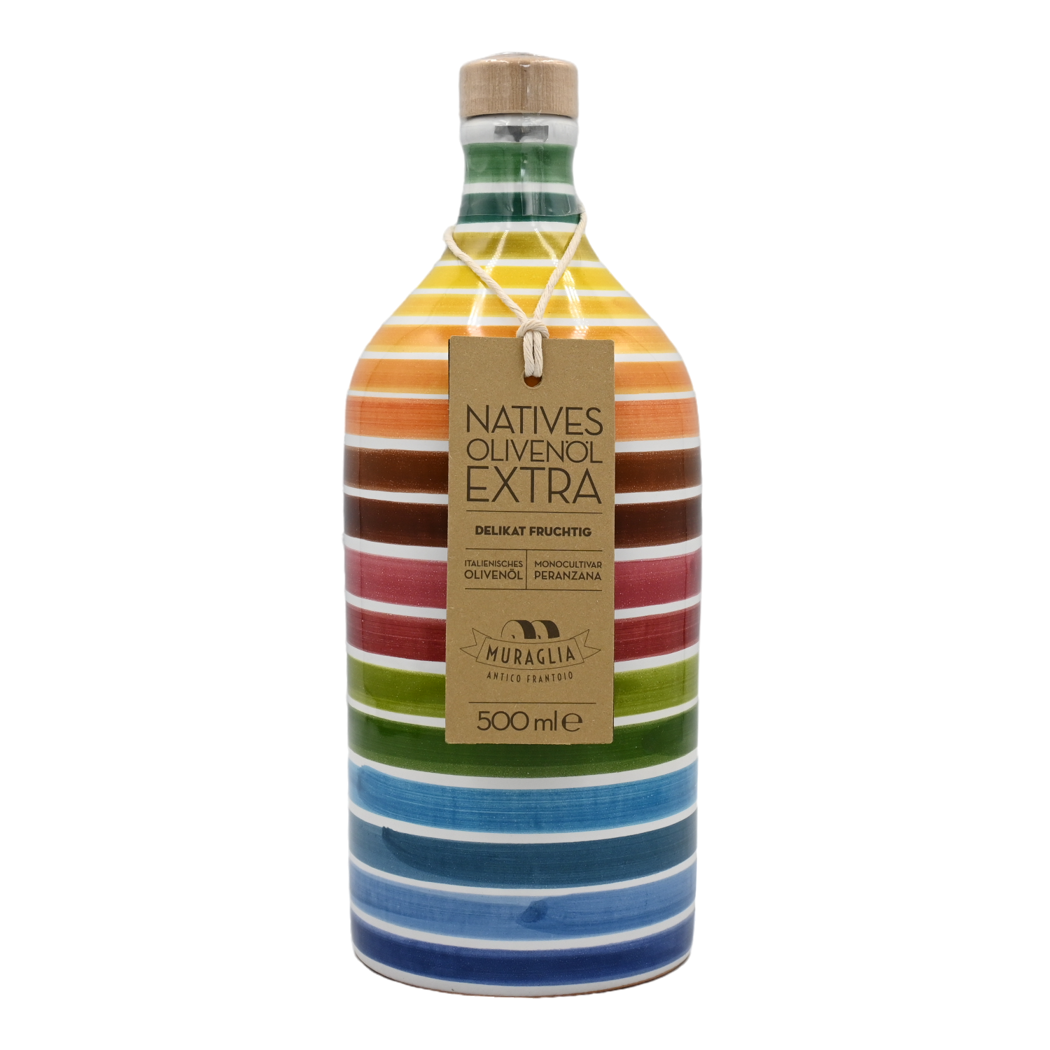 Olio extra vergine Terracotta-Flasche Regenbogen Antica Olearia Muraglia, Apulien 0,5 l