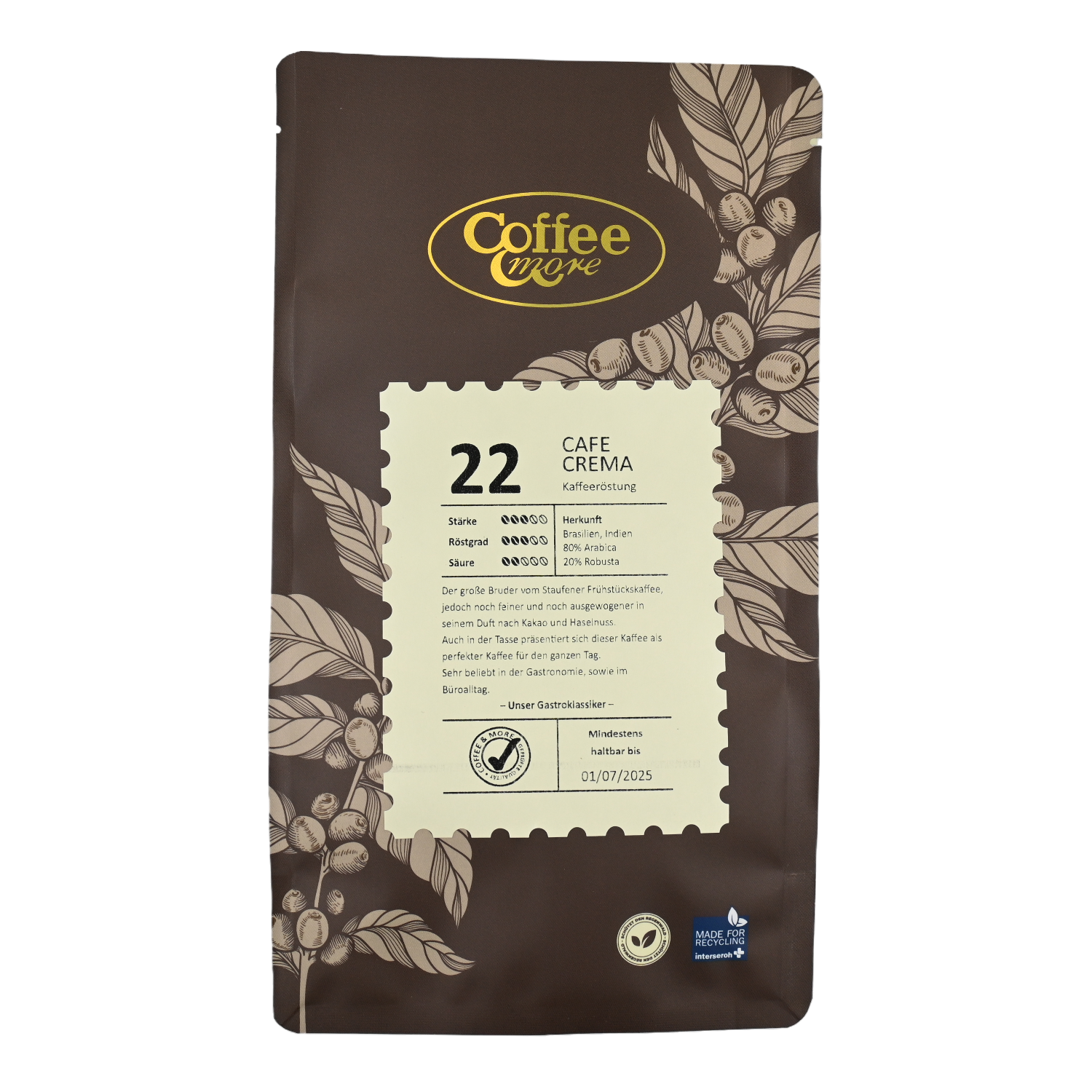 Café Crema, Coffee & More, Staufen Bohnen 0,5 kg