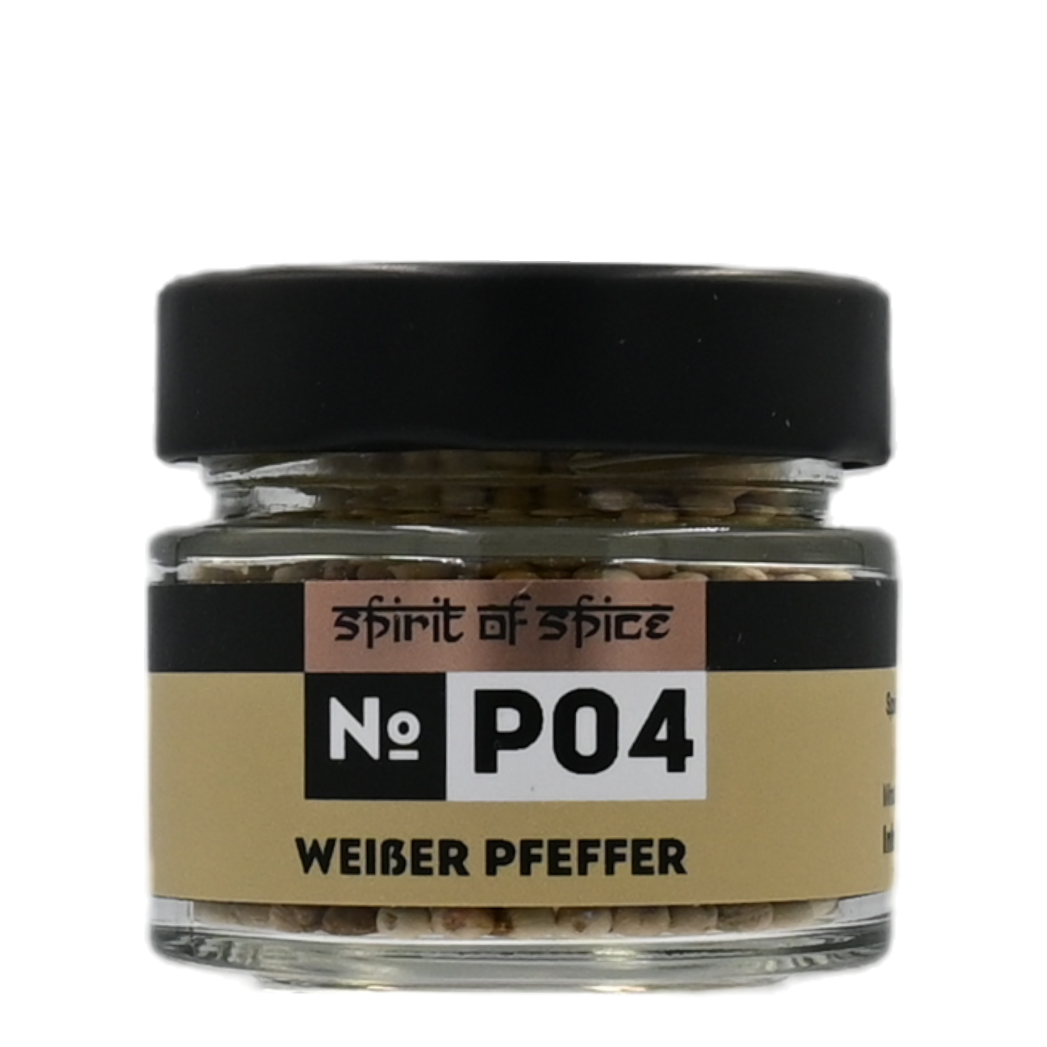 Pfeffer weiß, No. P04, Gewürzglas, 0,04 kg, Spirit of Spice